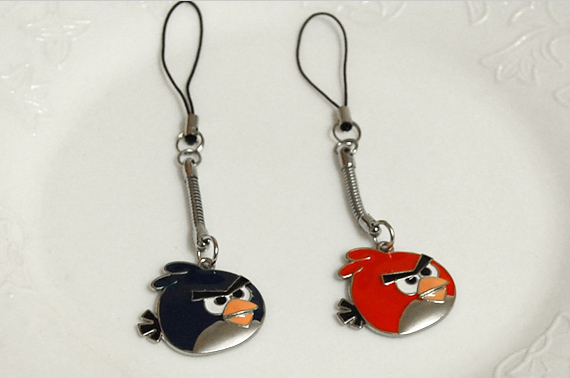 A Pair of Keyrings / Necklaces, Blue and Red