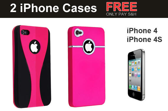 FREE Ozstock Day: 2 x DELUXE Pink Cover Case for iPhone 4 4S