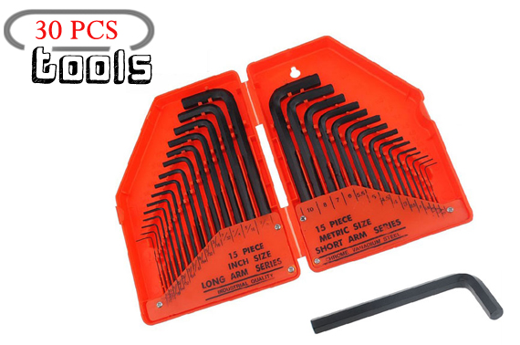 30PCS Combination Hex Key Wrench Set