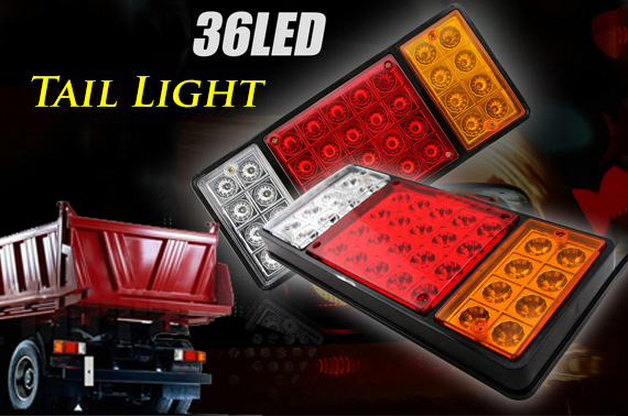 12V 36 LED Truck Tail Lights (1 Pair)