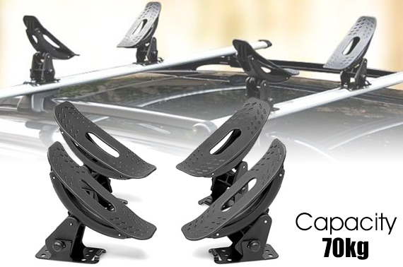 Universal Roof Rack Kayak Carrier w/ Straps - 4 Saddles