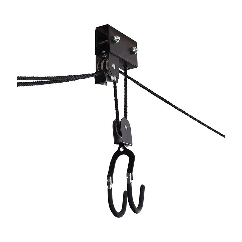  Hoist Bike Lift Pulley System Garage Ceiling Storage Rack Free Rope AU