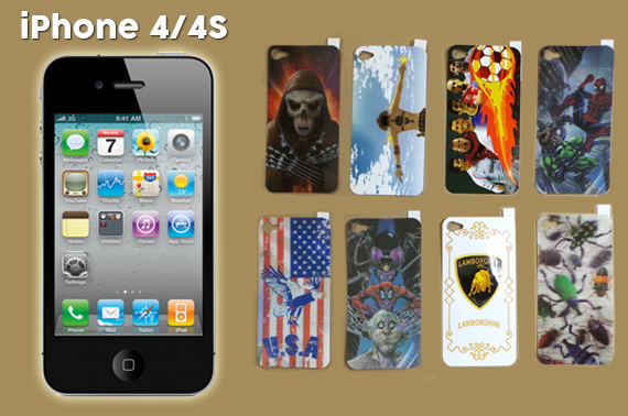 2x Set of iPhone 4/4S 3D Screen Protectors with Design Pattern (For Him)