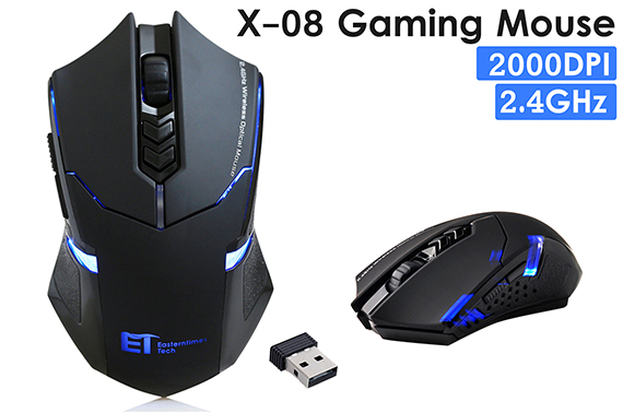 ET X-08 2.4Ghz 2000DPI Wireless Optical Gaming Mouse