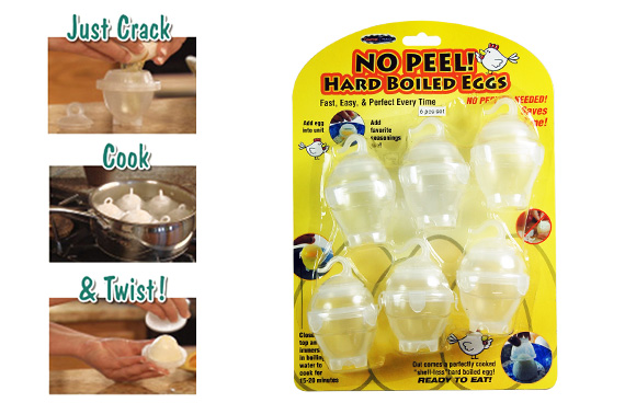 No Peel Hard Boiled Egg Cookers 6 Pack