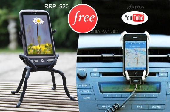 FREE Ozstock Day: Spider Holder for iPhone, Camera, MP3 Player, GPS, Drink and More