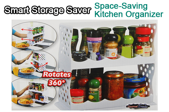 Smart Storage Saver - Space Saving Kitchen Organizer - Slide and 360 Degree Rotate