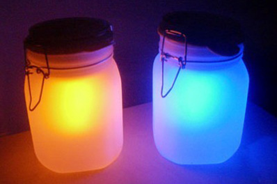 Sun Jar - Solar Powered LED Lamp in a Jar with Colour Switch