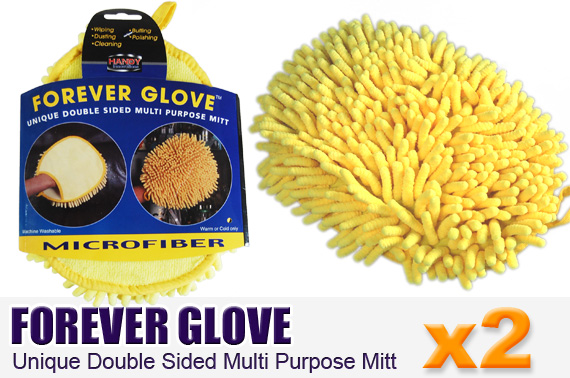 FREE Ozstock Day: 2x FOREVER GLOVE - The Unique Double Sided Multi Purpose Microfibre Mitt