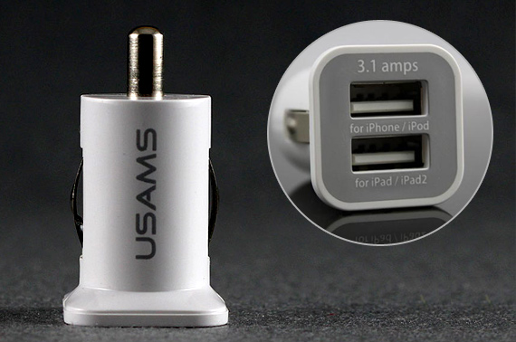 Universal 3.1A Dual USB Car Charger for iPad/iPhone/iPod/Samsung/Nokia/HTC/GPS and Other USB Devices