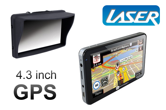 SUPER Special: LASER T43B 4.3 inch GPS with BONUS Sun Visor