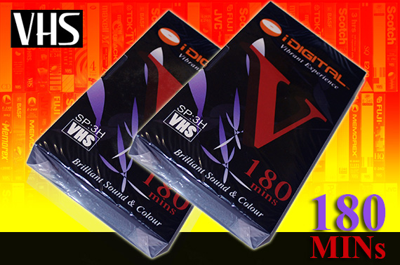 2x iDigital Blank VHS Vibrant Videocassette 180 mins