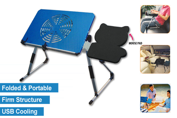 Portable Multi-functional Notebook Table with Cooling Fan