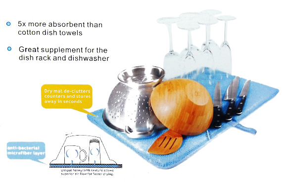 Hygienic Air Dry Dish Mat super Absorbent