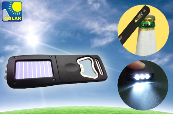 FREE Ozstock Day: Handy Solar LED Torch with Bottle Opener