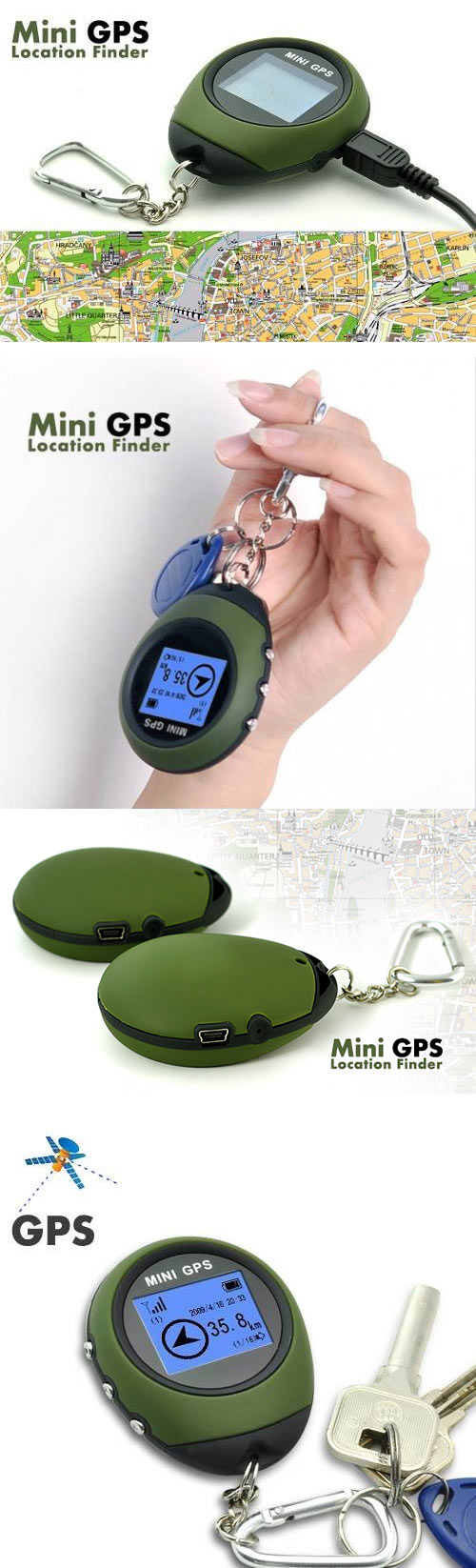 Mini GPS (GPS Receiver + Location Finder) with Keychain