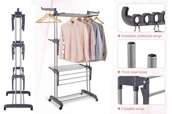 Foldable 6 Tiers Clothes Drying Rack
