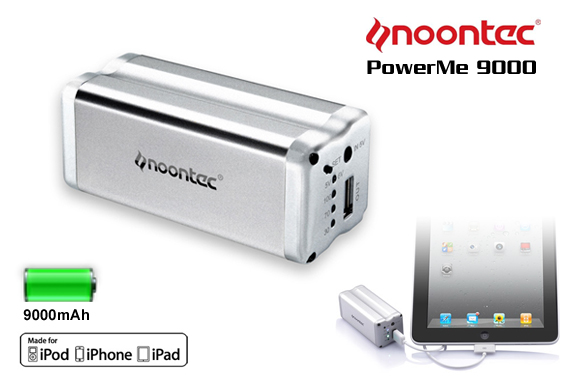 Noontec PowerMe 9000mAh Backup Battery For Travel - To Suit All Mobile Phones, iPad, Cameras