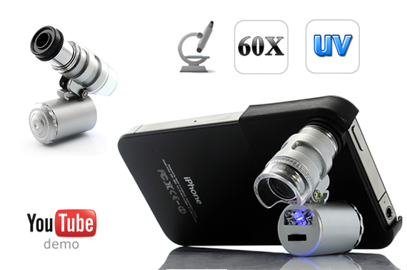 60x Zoom LED Mini Microscope for iPhone 4/4S