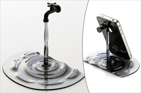 Water Faucet Stand for iPhone / Smartphone - Clear Black