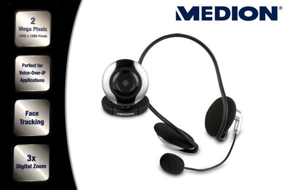 Factory Repacked MEDION 2MP Webcam with Headset