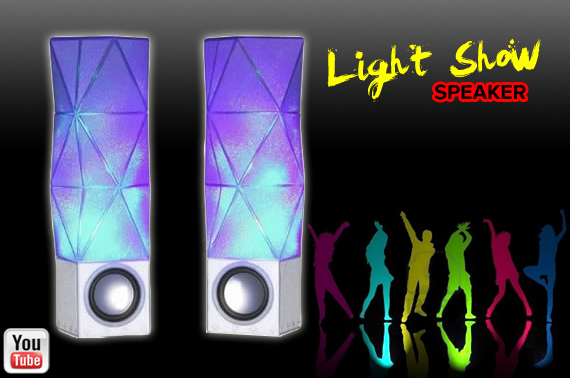 Super FREE Ozstock Day:Pair of Diamond Portable Stereo Speakers with Sound Responsive LED Light Show