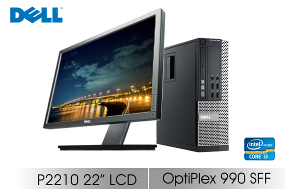 DELL OptiPlex 990 SFF Desktop i3 2120/4GB/320GB/DVD+/-RW with DELL P2210 22 inch LCD Monitor
