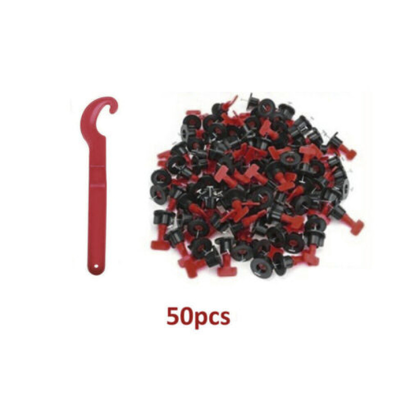50 Tile Leveling System Clips Levelling Spacer Tiling Tool Floor Wall Wrench