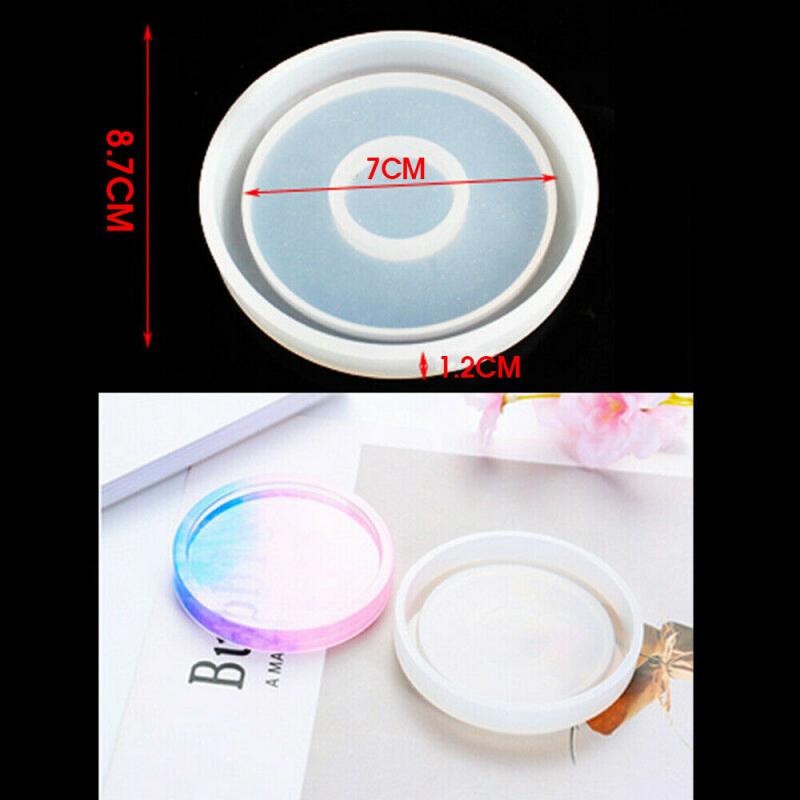 Free Shipping Coaster Resin Casting Mold Silicone Jewelry Agate Making Epoxy Craft Tray Mould
