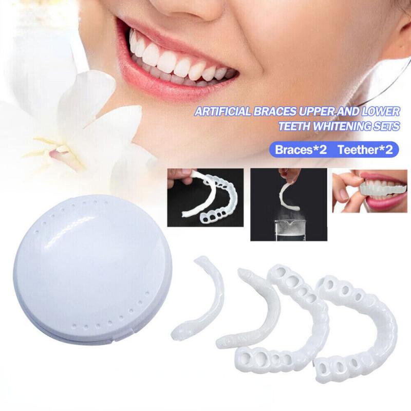 Smile Snap On Upper＆Bottom Set False Teeth Dental Veneers Denture Tooth Cover