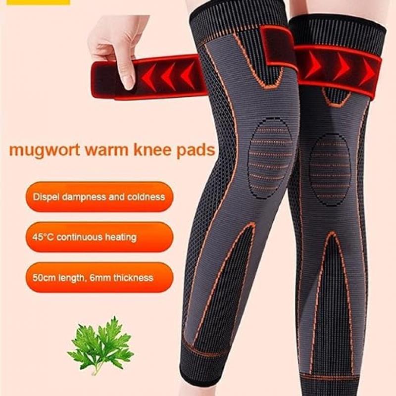 Tourmaline Acupressure Self-Heating Knee Sleeves Pads for Men and Women (L)