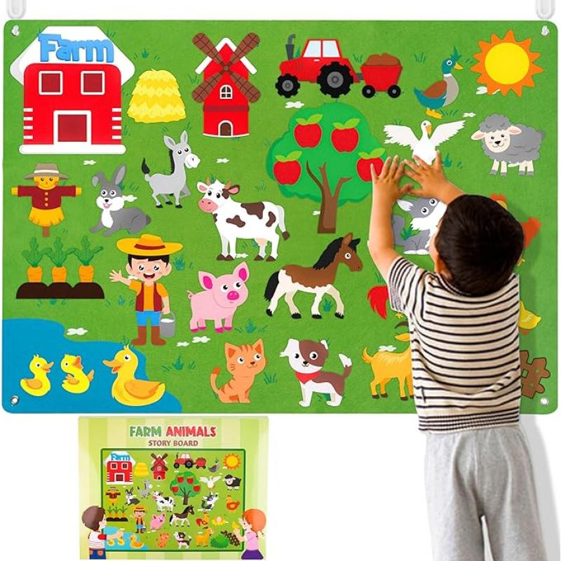  Farm Story Board Set 3.5Ft 38Pcs Preschool Domestic Storytelling Play Kit