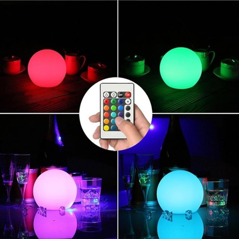 LED Ball Light, 4.7-Inch Rechargeable Mood Lights Multicolor Changing IP65