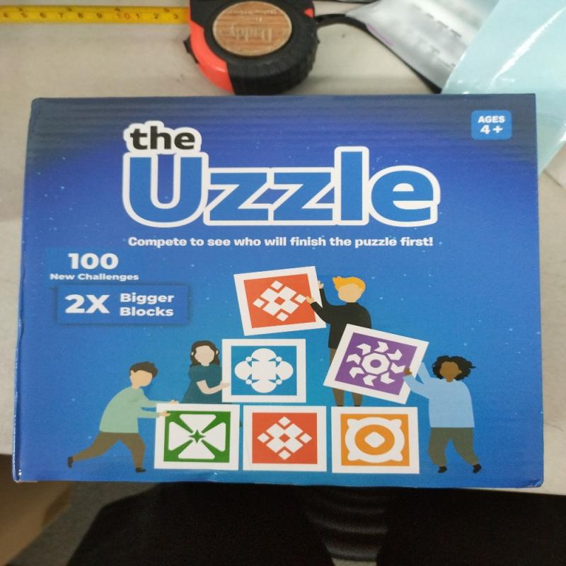 The Uzzle 2.0 Family Board Game Pattern Block Puzzle for Adults and Kids