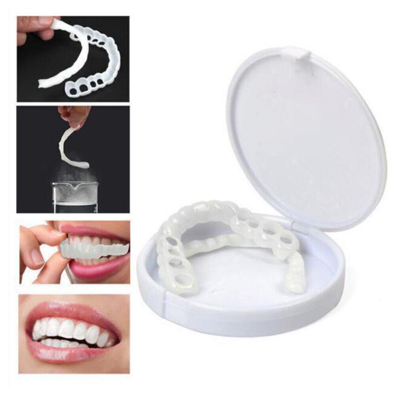 Snap On Smile  Upper ＆ Bottom Set False Teeth Dental Veneers Denture Tooth Cover
