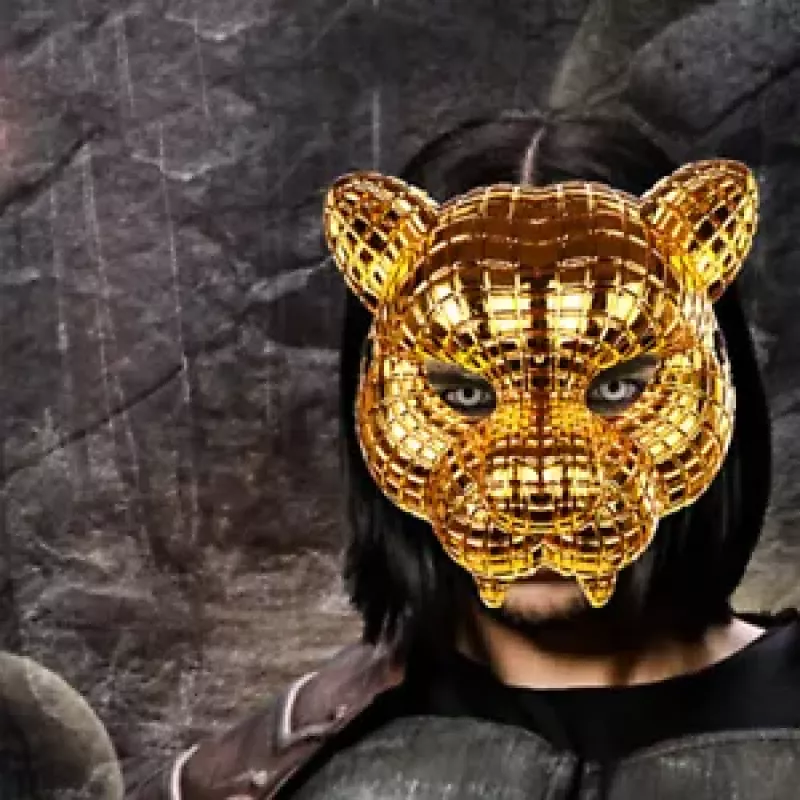 Boss Mask Golden Boss Leopard Halloween Tiger Adult Party Prop Mask 