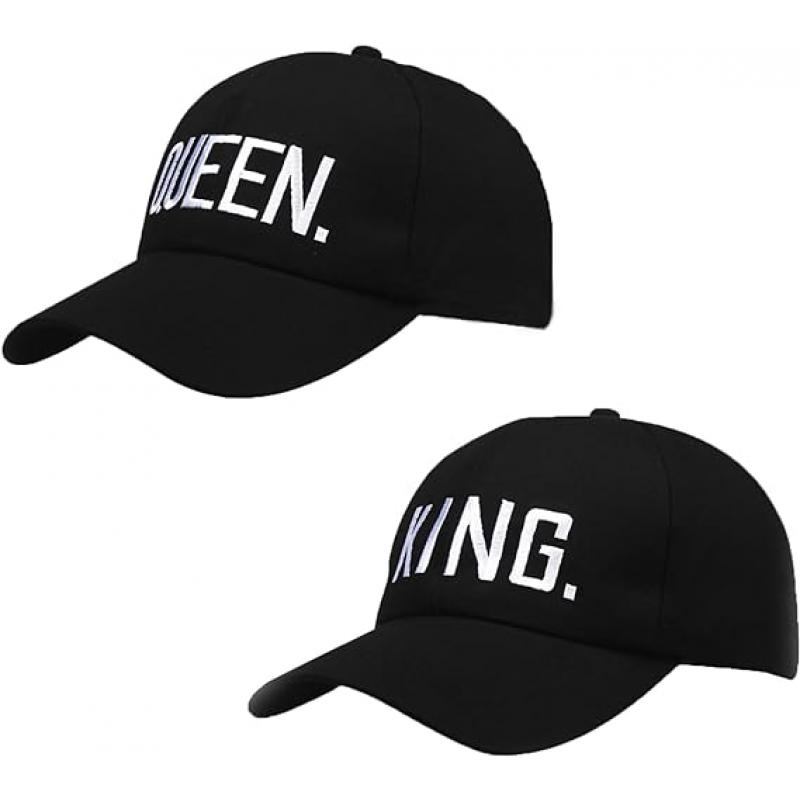 King and Queen Baseball Cap for Couple and Lovers 2Pcs