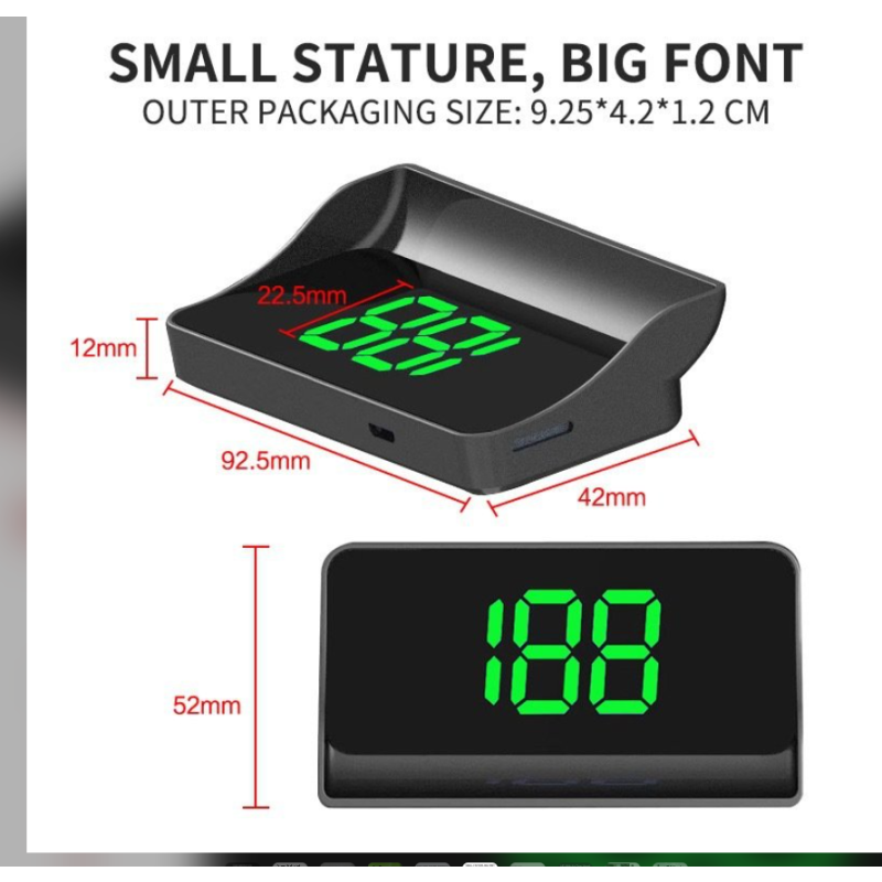 Digital GPS Speedometer HUD Head Up Display NoSkip Speed Car Truck Universal MPH