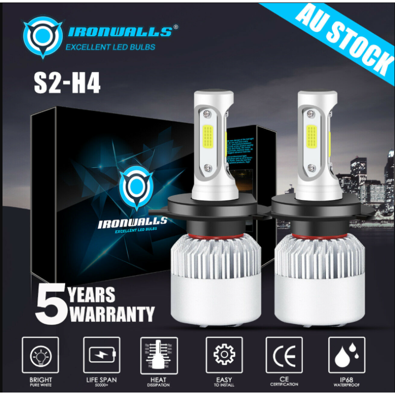 H4 9003 2000W 300000LM LED Headlight kit Lamp Bulbs Globes High Low Beam Upgrade