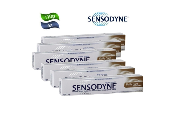 6x Sensodyne Daily Care Whitening Toothpaste with Flouride for Sensitive Teeth