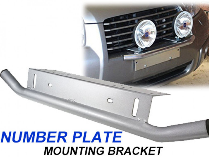 Car's Number Plate Bullbar Frame Mounting Bracket Silver