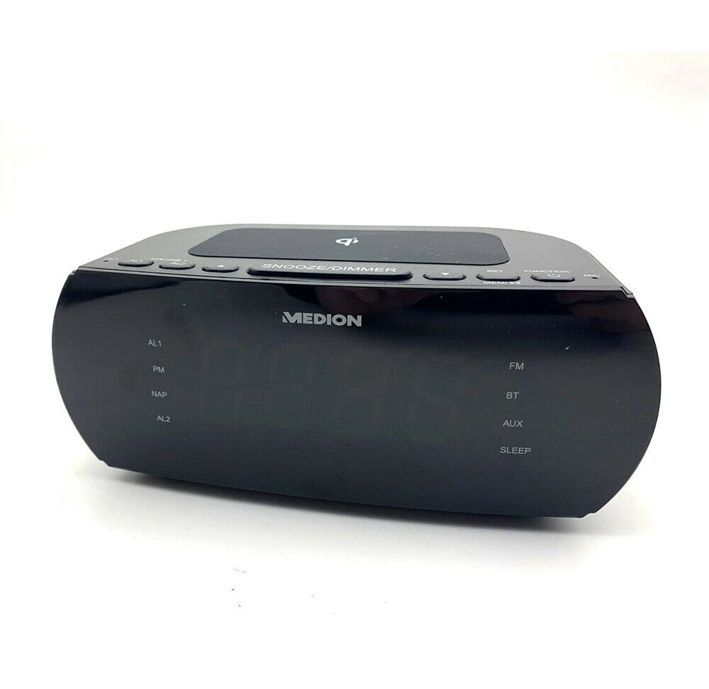 Medion Alarm Clock Radio Snooze 10W Qi Wireless Charging Bluetooth V5.0
