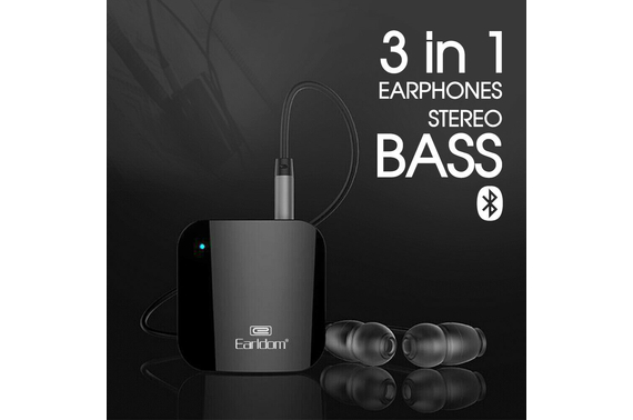 Earldom 3in1 Bluetooth Earphones Collar-clip Music Bluetooth Car Audio Receiver