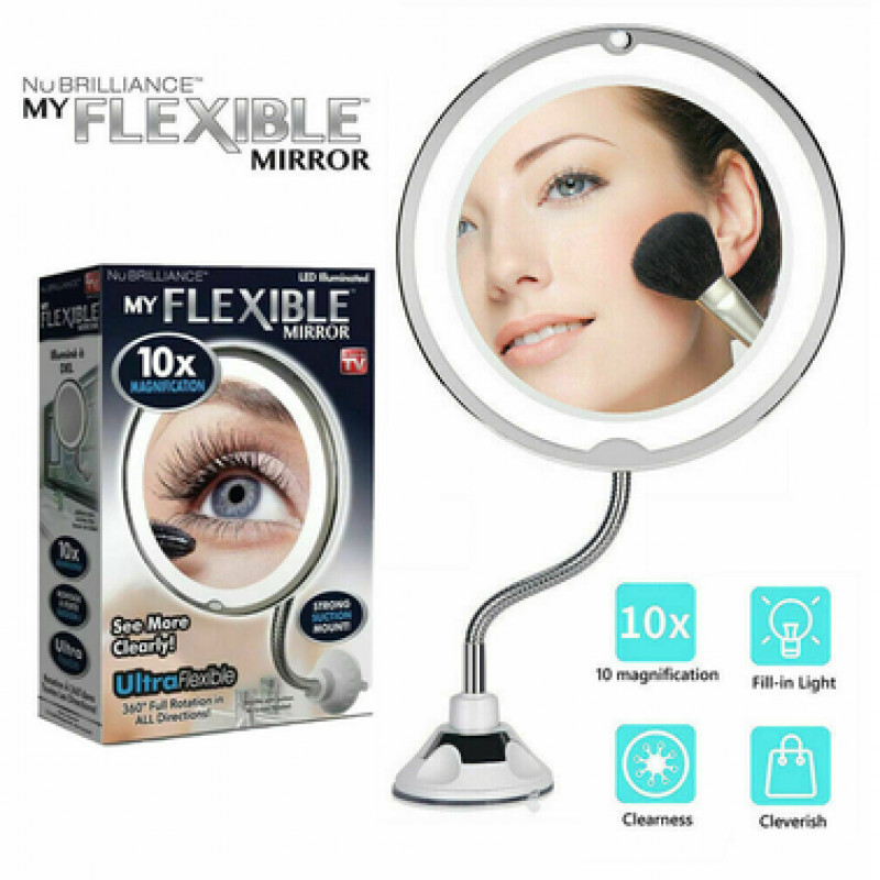 Flexible shop makeup mirror