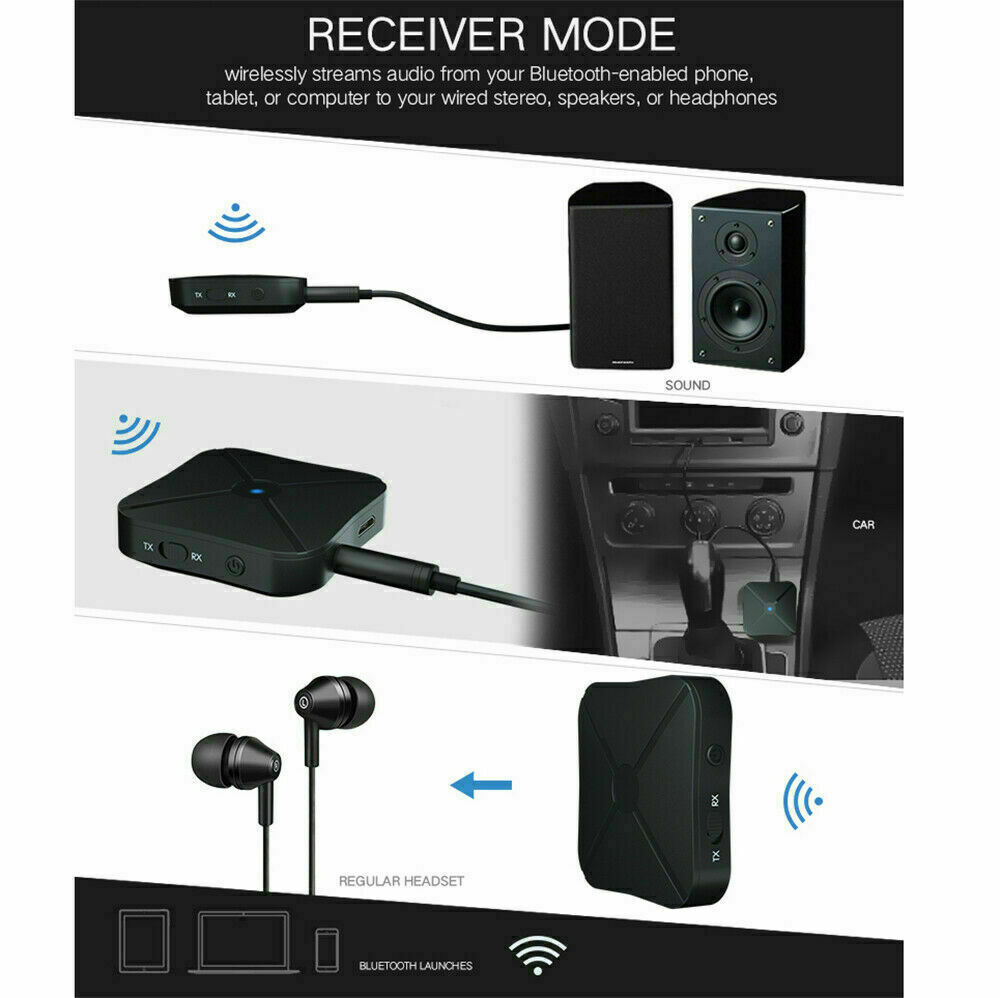 Bluetooth 5.0 Transmitter Receiver for TV,GaoMee 3 in 1 Wireless Bluetooth Adapter with LED Screen,3.5mm Bluetooth Audio Receiver for Car PC Home Stereo Sound System 