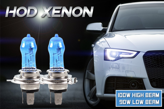 2x 12V HOD Xenon Car Super White Headlight Bulb 100W