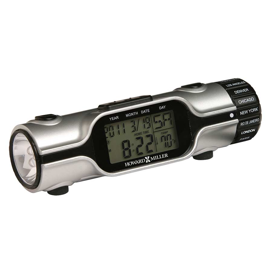 Portable Travel Alarm Clock with LED Light Flashlight