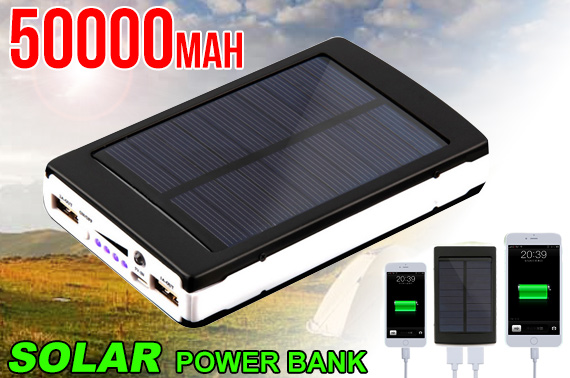 50000mAh Solar Power Bank w/ Dual USB Ports