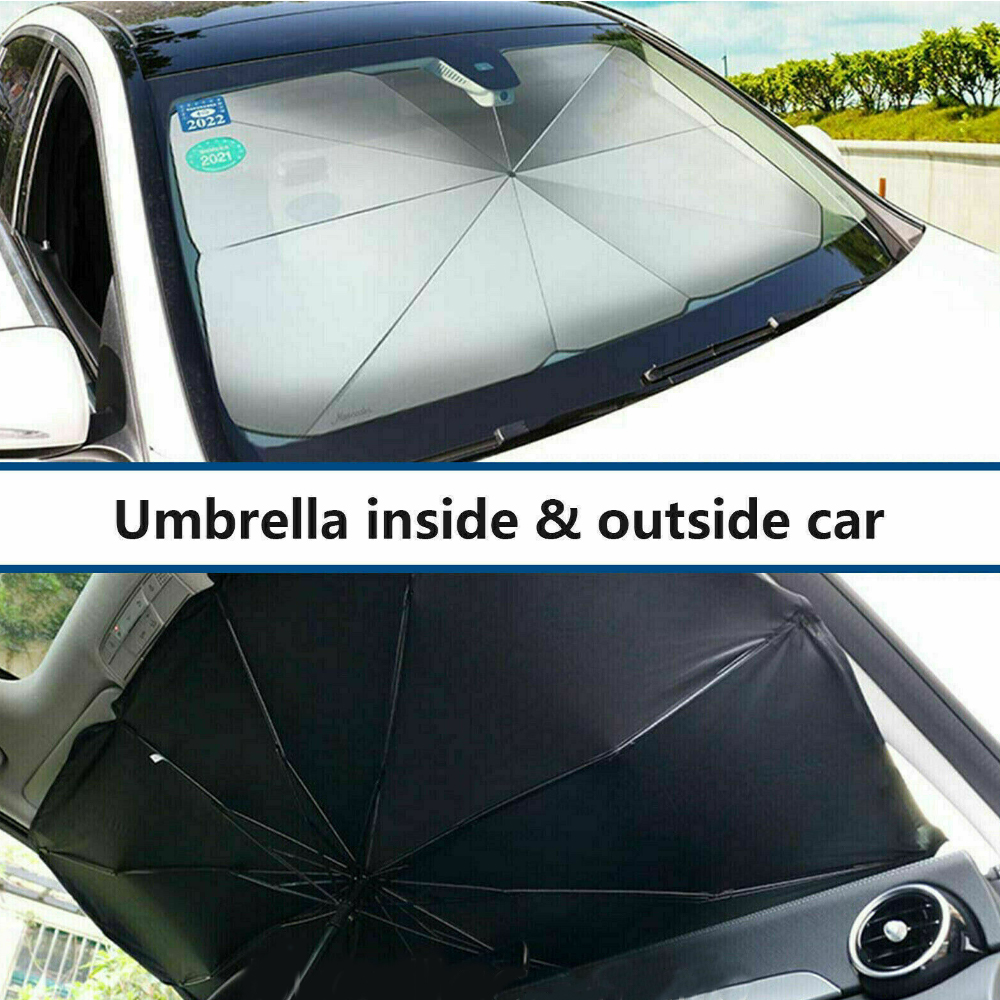 Car Windshield Sun Shade Umbrella Car Shade Front Windshield Cover Sun Visor Foldable Automotive Windshield Sunshades Brella-s Various Heat Insulation Shiel-d For Car SUV UPF50+ (Large,55''X31