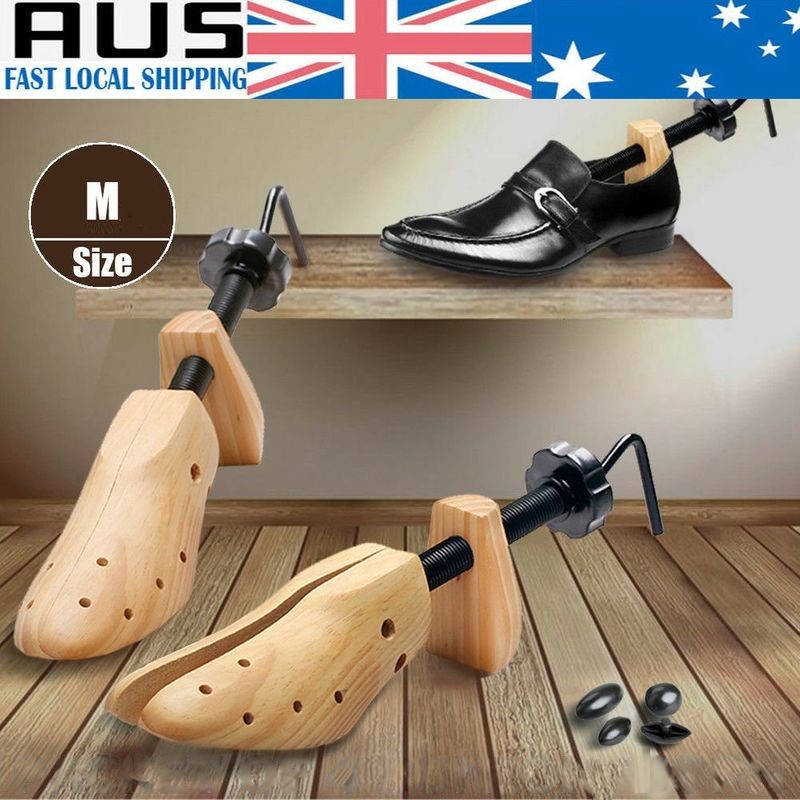 2-Way Wooden Shoes Stretcher Expander Shoe Timber Unisex Bunion Plugs M Size
